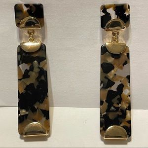 faux tortoise shell dangle acylic post earrings
